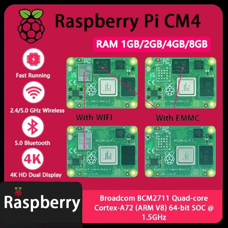 Raspberry Pi Compute Module 4 8Gb 32Gb - Raspberry Pi CM4 1 Go/2 Go/4